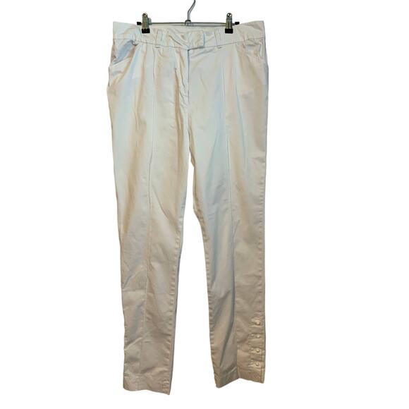 Soft Surroundings Women's Tall Large White Dress Pants With Deco Buttons - Picture 1 of 9